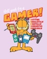 Shop Women's Purple Gamer Garfield Graphic Printed Boyfriend T-shirt-Full