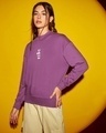 Shop Women's Purple Good to be Bad Graphic Printed Oversized Sweatshirt-Design