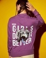 Shop Women's Purple Good to be Bad Graphic Printed Oversized Sweatshirt-Front