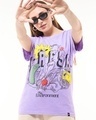 Shop Women's Purple Goodness of Fresh Graphic Printed Boyfriend T-shirt-Front