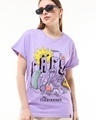 Shop Women's Purple Goodness of Fresh Graphic Printed Boyfriend T-shirt-Front