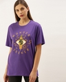 Shop Women's Purple Graphic Print T-shirt-Front