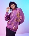 Shop Women's Purple Graphic Printed Oversized Hoodies-Front