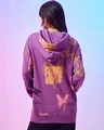 Shop Women's Purple Graphic Printed Oversized Hoodies-Full