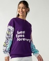 Shop Women's Purple Tom & Jerry Graphic Printed Oversized Sweatshirt-Full