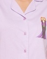 Shop Women's Purple Graphic Printed Shirt & Pyjama Set
