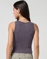 Shop Bewakoof Women's Purple Typography Slim Fit Washed Tank Top-Design