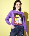 Shop Women's Purple Graphic Printed Sweatshirt-Front