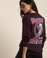 Shop Women's Purple Graphic Printed Oversized T-shirt-Front