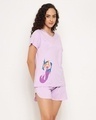 Shop Women's Purple Graphic Printed T-shirt & Shorts Set-Design