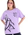 Shop Women's Purple Have Class Graphic Printed Oversized T-shirt-Front