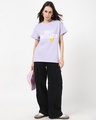 Shop Women's Purple Highly Motivated Typography Boyfriend T-shirt-Full