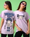 Shop Women's Purple Hinata Hyuga Graphic Printed Boyfriend T-shirt-Front