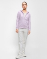 Shop Women's Lilac Zipper Hoodie-Full