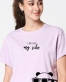Shop Women's Purple I Decide My Vibe Graphic Printed Boyfriend Fit T-shirt