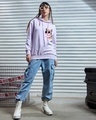 Shop Women's Purple Is It Caturday Graphic Printed Oversized Hoodies-Full