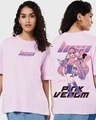 Shop Women's Purple K-Pop Princess Graphic Printed Oversized T-shirt-Front
