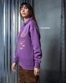 Shop Women's Purple Karma is a Cat Graphic Printed Oversized Hoodies-Design