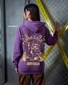 Shop Women's Purple Karma is a Cat Graphic Printed Oversized Hoodies