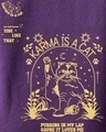 Shop Women's Purple Karma is a Cat Graphic Printed Oversized Hoodies