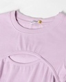 Shop Women's Purple Keyhole Neck Slim Fit Ribbed Top