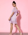 Shop Women's Purple Lace Sheer Dress-Design