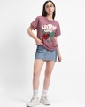 Shop Women's Purple Lady Luck Graphic Printed Boyfriend T-shirt-Full