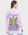 Shop Women's Purple Life is Better Graphic Printed Oversized Sweatshirt-Front