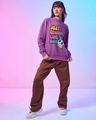 Shop Women's Purple Looking Like a Wow Graphic Printed Oversized Sweatshirt