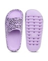 Shop Women's Purple All Over Love Printed Sliders