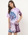 Shop Women's Purple Mickey and Friends Tie & Dye Oversized Dress-Design