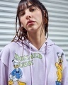 Shop Women's Purple Mickey Gang Graphic Printed Oversized Hoodies