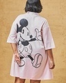 Shop Women's Purple Mickey Graphic Printed Oversized Plus Size Shirt Dress-Front