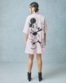 Shop Women's Purple Mickey Graphic Printed Oversized Shirt Dress-Front