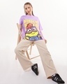 Shop Women's Purple Minion Graphic Printed Oversized T-shirt