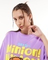 Shop Women's Purple Minion Graphic Printed Oversized T-shirt