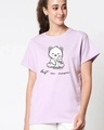 Shop Women's Purple Music Cute Graphic Printed Boyfriend T-shirt-Front