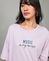 Shop Women's Purple Music Is My Escape Graphic Printed T-shirt