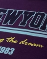 Shop Women's Purple Newyork Typography Oversized T-shirt