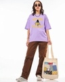 Shop Women's Purple Nobody Move Graphic Printed Oversized T-shirt