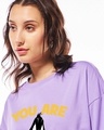 Shop Women's Purple Nobody Move Graphic Printed Oversized T-shirt