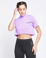 Shop Women's Purple Not Like The Others Typography Comfort Fit Crop Top-Front