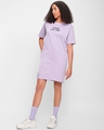 Shop Women's Purple Oh Darling Typography Oversized Dress-Front
