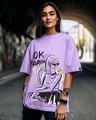 Shop Women's Purple Ok Karen Graphic Printed Oversized T-shirt-Front