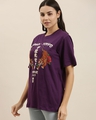 Shop Women's Purple Osaka Tokyo Graphic Printed Oversized T-shirt-Front