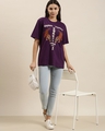 Shop Women's Purple Osaka Tokyo Graphic Printed Oversized T-shirt-Design