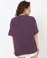 Shop Women's Purple Oversized Acid Wash T-shirt-Full