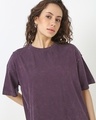Shop Women's Purple Oversized Acid Wash T-shirt