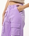 Shop Women's Purple Oversized Cargo Pants