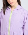 Shop Women's Purple Oversized Hooded Windcheater Jacket